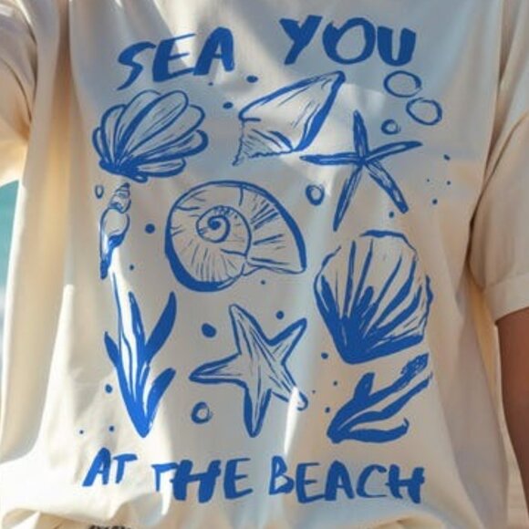 Seashell Shirt, Coastal Fisherman Aesthetic Tee - Picture 2 of 4